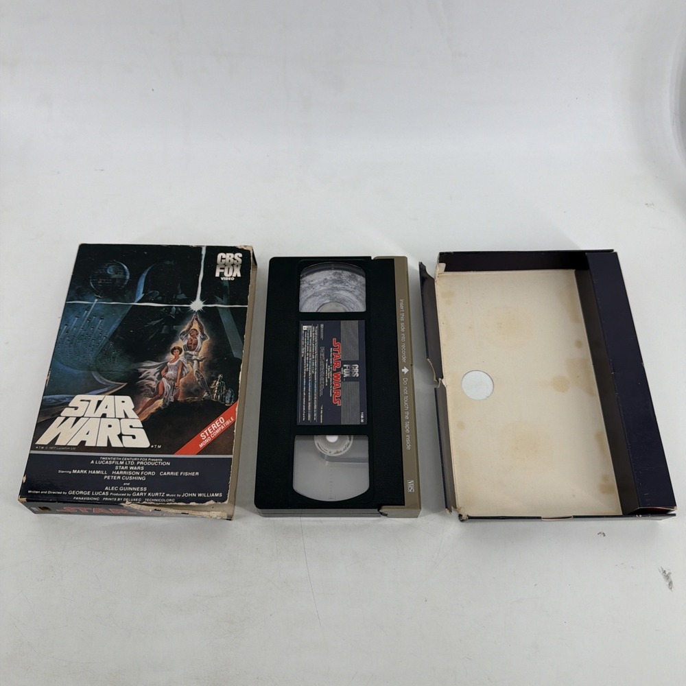 STAR WARS RARE CBS FOX VHS Tape Vintage Classic 1977 Super Rare Red Label 1984